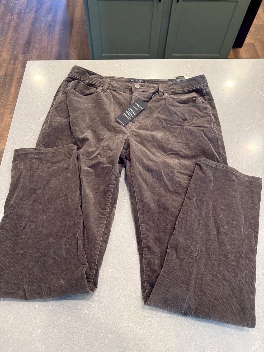 Liverpool Men’s Corduroy Pants in Green Brown 38x34